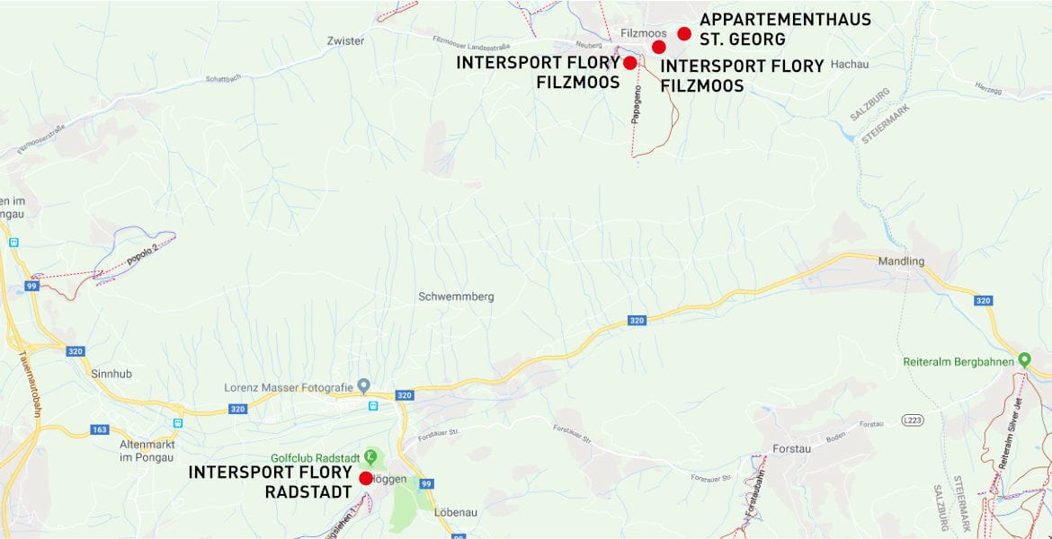 Lageplan - INTERSPORT Flory in Filzmoos & Radstadt